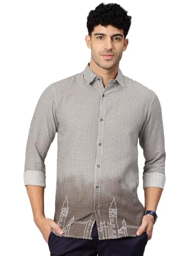 Image of Majestic Man Stylish Ombre Print Pure Cotton Casual Shirt for Men