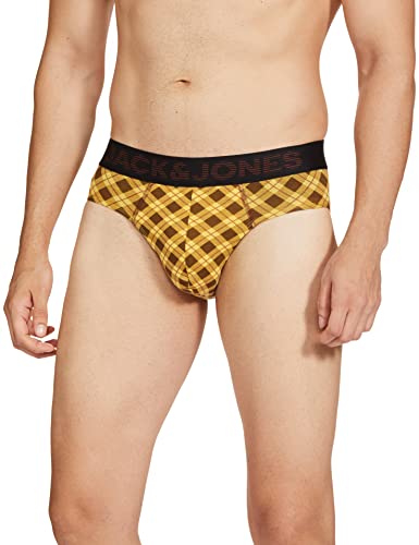 Jack & Jones Men’s Cotton Blend Modern Printed Briefs (Pack of 1) (156329101_Bamboo XL)