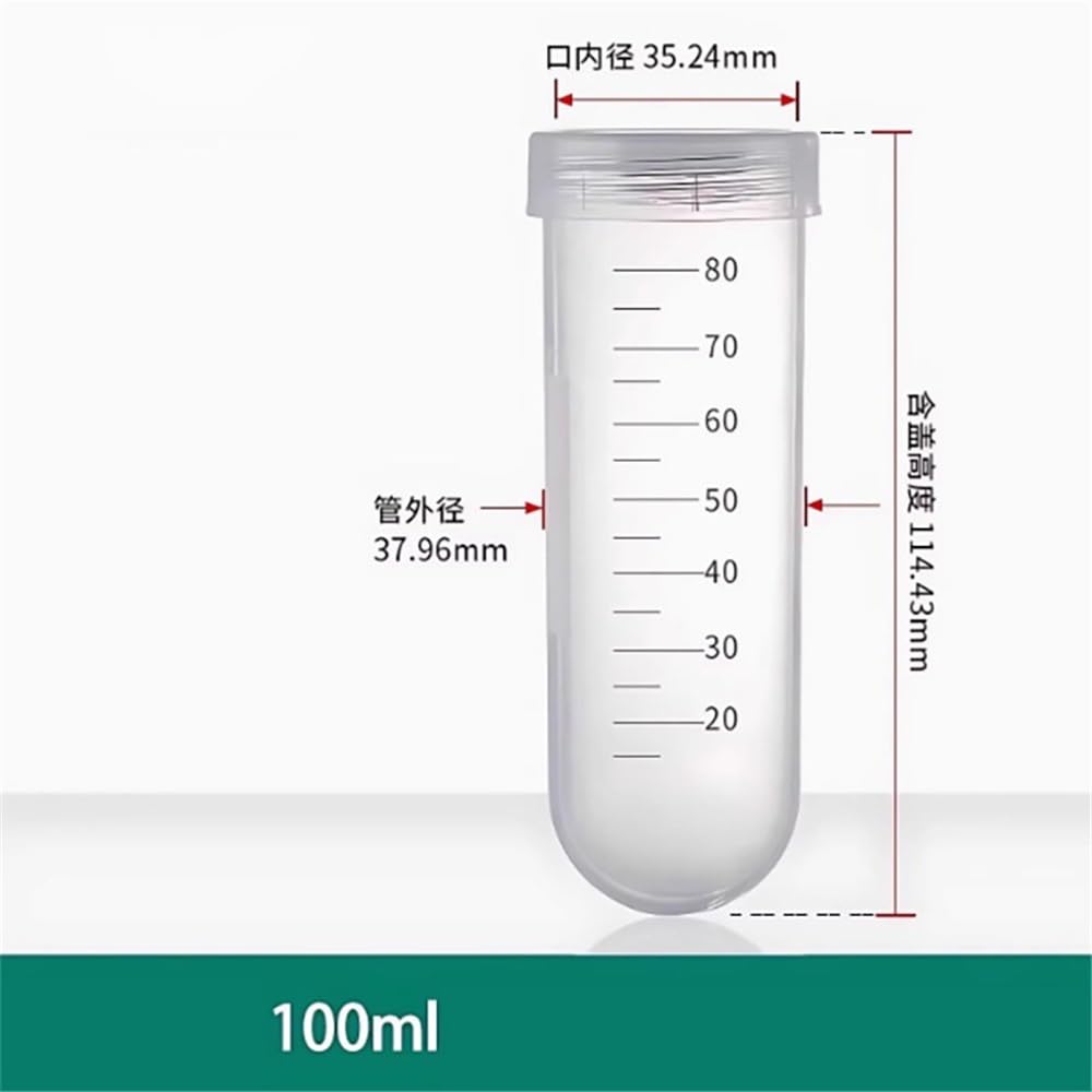Attrezzature e forniture di laboratorio 10 provette for centrifuga da 100 ml, monouso, in plastica, con fondo tondo, for microcentrifuga
