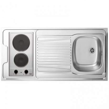 Mezieres  Fregadero de cocina + Domino eléctrico de 120 cm de ancho con vaciado completo