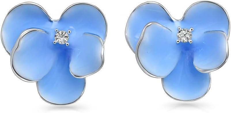 Butterfly Orchid Clip On Earrings for Women, Dainty Trendy Flower Petal Dangle Drop Earrings Rhinestone Stud Earrings for Non Pierced Ears Jewelry Gift - Image 7