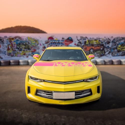 Image of YAMUDA Racing DIY Body Sports Car Decal Side Skirt Front Cover Rear View Mirror Suitable for All Models 5 PCS (Pink)