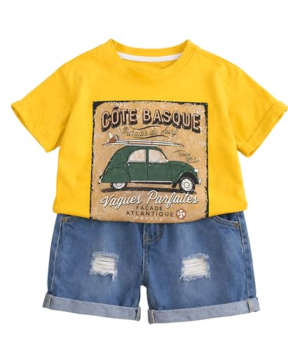 Image of Googo Gaaga Boys Printed Clothing Set | Tshirt Combo Set - Includes a stylish T-shirt and matching shorts for a complete everyday outfit.