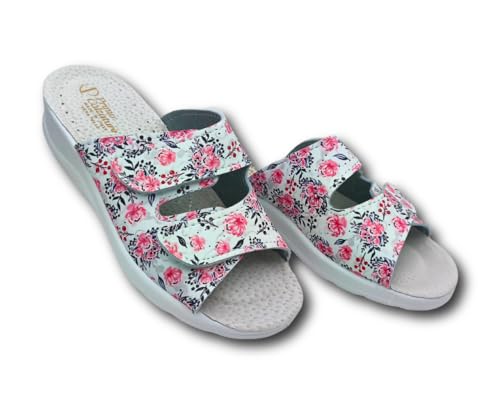 Primo Calzature Chaussons Sanitaires Femme, Mules Été Confortable en Cuir Double Bande, Revêtement Anti-transpiration – Idéal pour la Maison, le Travail et l'Hôpital – vue 2