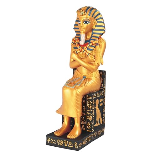 ICE ARMOR 11" H Egyptian Pharaoh King TUT Black and Gold Tutankhamun Statue Home Decor Figurine Office Desk/Home/Living Room/Table Decor, Perfect House Warming Gifts for New Home