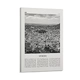 LZTEN Oviedo - Póster de pared en blanco y negro, póster de Oviedo, foto de Oviedo, decoración de pared de Oviedo, mapa de Oviedo, póster enmarcado de 24 x 36 pulgadas