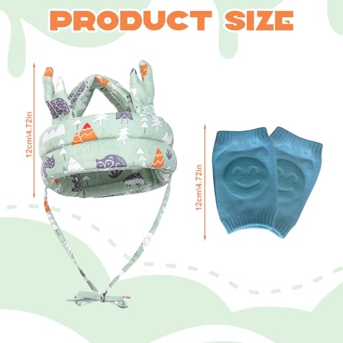 Protections de tête pour bébé de 6 à 36 mois casque réglable amortissant vert