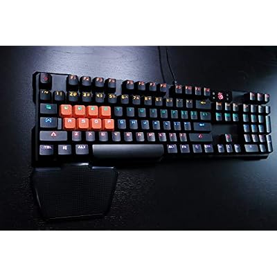 Bloody B720 Light Strike Optical Gaming Keyboard (Smooth/Linear) - Comfort Wrist pad - Faster Than Mechanical - 0.2ms Key Response Neon LED Backlit - Water Resistant [LK Black]