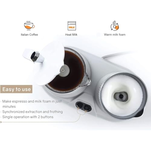 Cafetera eléctrica espresso con espumador y control térmico 11.8 oz miniatura 4