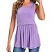 Bearsland Women's Maternity Nursing Tank Tops Sleeveless Scoop Neck Breastfeeding Shirt Pregnancy Clothes, Haze Blue&Light Purple&Pink,L
