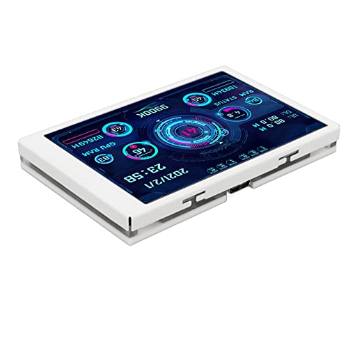 Image of Computer Temperature Monitor, Small Screen, Display for aida64 PC, CPU Data Monitor, Easy to Use for Computer Enthusiasts, 3.5 USB (White)