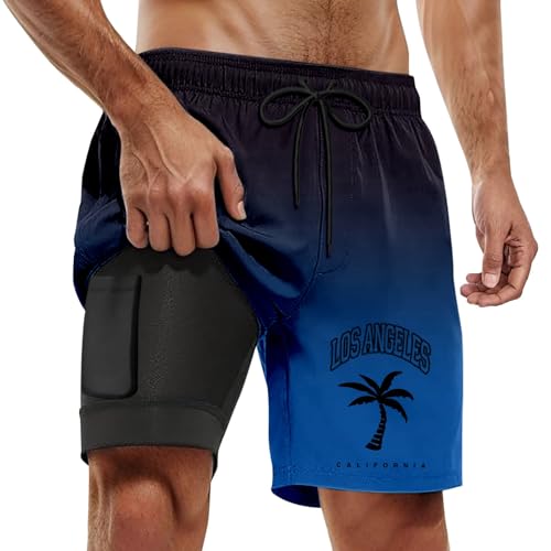 Bañador Hombre Secado Rápido Pantalon Corto con Cordón para Playa Pantalones Cortos Forro Malla y Traje de Baño Estampado Deportivo Verano Surferos la Mayoría Las Tallas