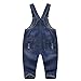 KIDSCOOL SPACE Baby Boy Girl Jean Overalls,Toddler Ripped Denim Cute Workwear,Blue,2-3 Years