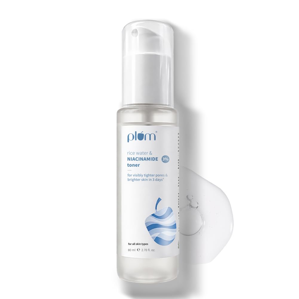 Plum 3% Niacinamide & Rice Water Face Toner | With Rice Ferment Extract | Alcohol-Free Toner | Tightens pores, Brightens Skin | Smoothens Skin | Fragrance-Free | 80 ml-image-9