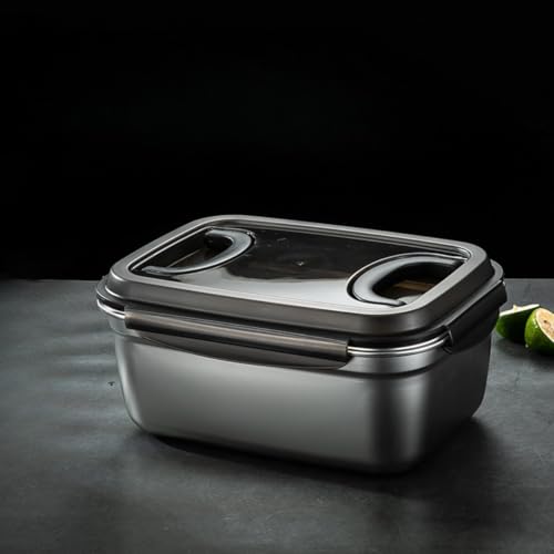 Auyyhui キムチ保管容器 ステンレス製 蓋付き 大容量 密閉容器 漏れ防止 冷凍・冷蔵庫用 食品保存容器 弁当箱 食洗器 OK キムチ・野菜・肉保存 保存コンテナ P