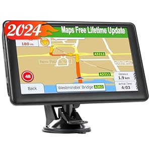 GPS Navigator for Car Truck, GPS Commercial Drivers 2024 Trucker GPS for Semi Truck with 7 in GPS Navigation Systems(Map Free Lifetime Updates), Voice Assist, Speed Limit Warnings