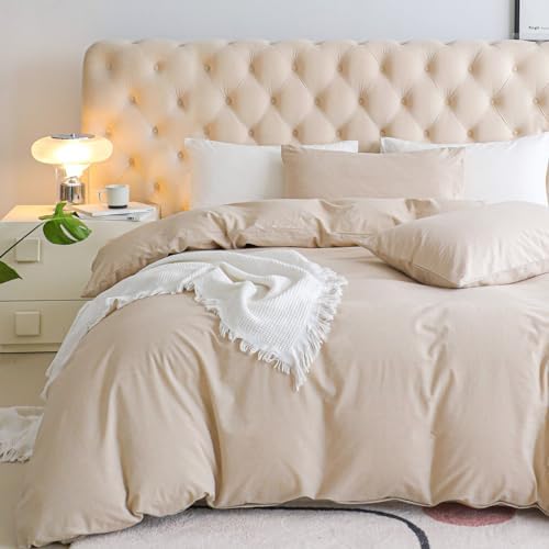 Duvet Cover Set 100% Washed Cotton Linen…