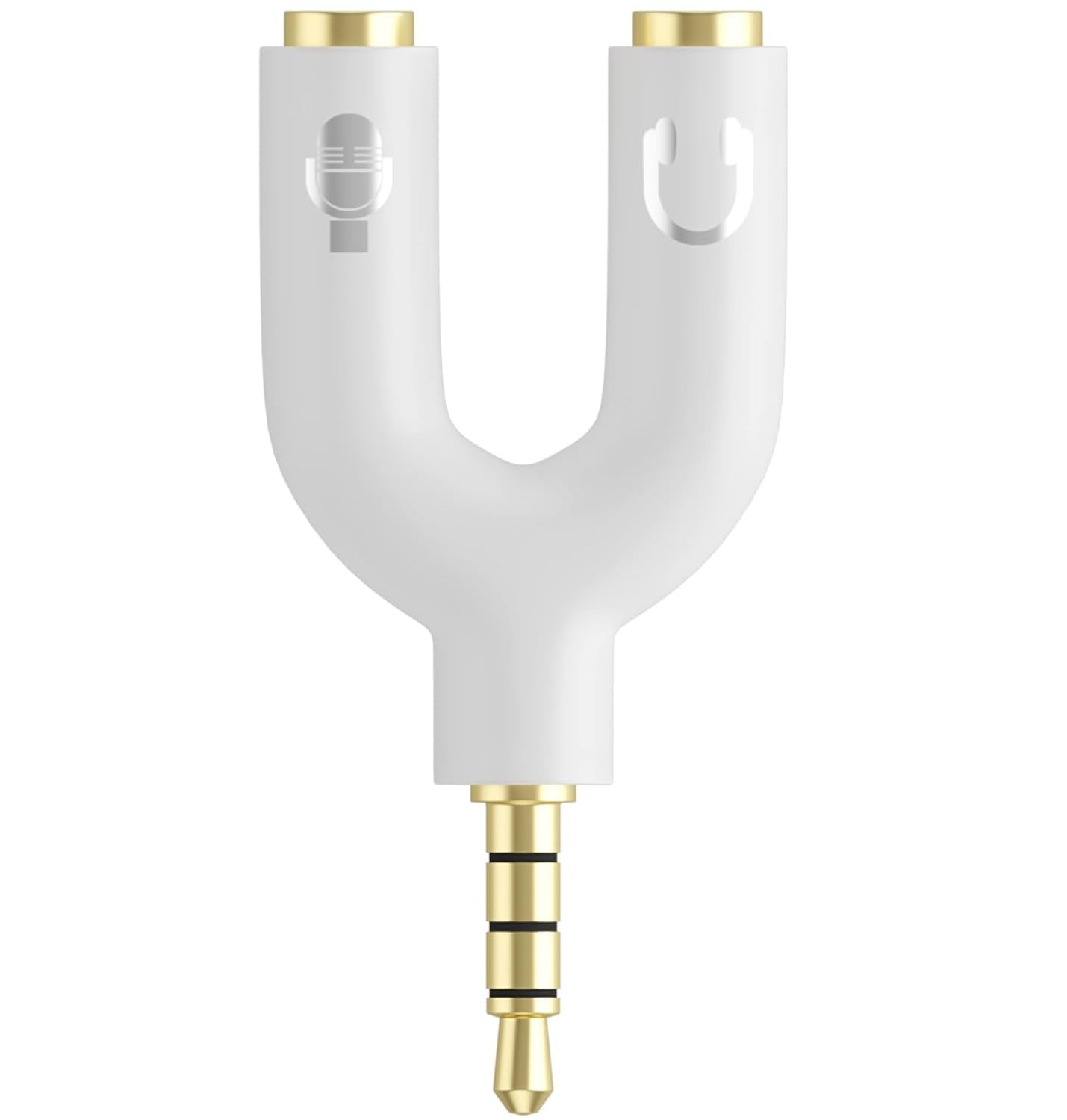 3.5mm Audio Jack Splitter to Headphone Microphone Splitter Converter Adaptor 3.5mm 1 Male to 2 Port Female for Headphone Adapter for Mobile Tablets Laptop (White, Pack of 1)-image-23