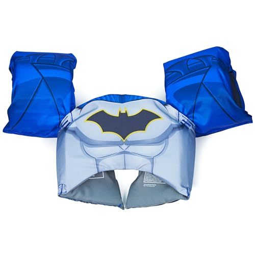Image of SwimWays DC Batman Swim Trainer Vest with Arm Floaties for Kids 33-55 lbs