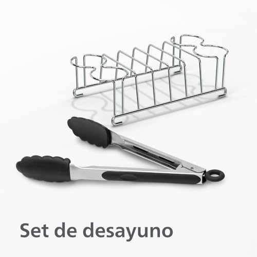 Miniatura 5 de Philips Freidora De Aire Con Doble Cesta Serie 3000 Con Kit De Desayuno, 9 L, 2 Cajones, Rapid Air, Freidora Grande Y Versátil Para Familia, 99 Menos Grasa Y Ahorro De Energía, Homeid Na350 03