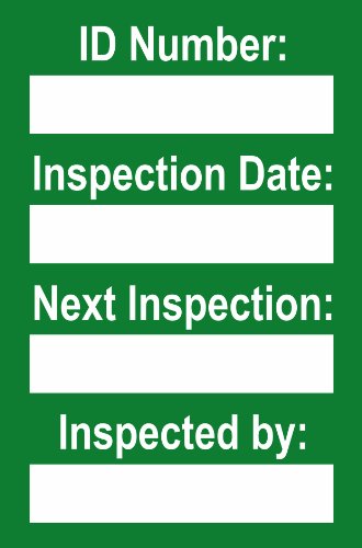 Harness Inspection Tagging Kit 20 x Holders 40 x Inserts 1 x Pen, Green, 47 x 31mm