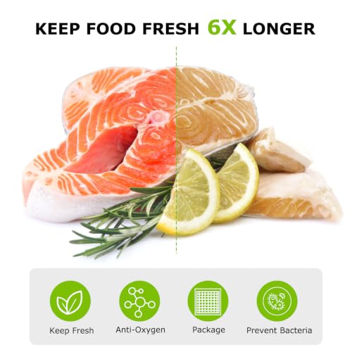 Image of Bonsenkitchen Precut Vacuum Bags 120 Quart 8 inch x 12 inch | BPA Free, Textured Food Sealer Bag, Thick Embossed, Sous Vide Cooking Bags for Storage