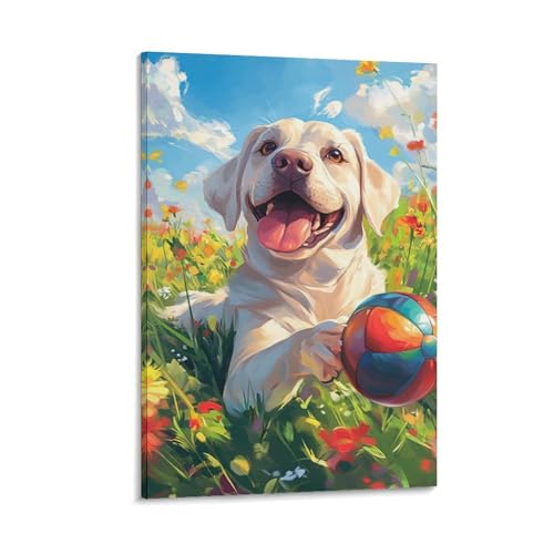 Poster Labrador Retriever pour rompre la monotonie d'un mur de couloir vide