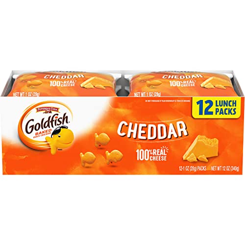 Goldfish Cheddar Crackers, Snack Packs, 1 oz, 12 CT Multi-Pack Tray