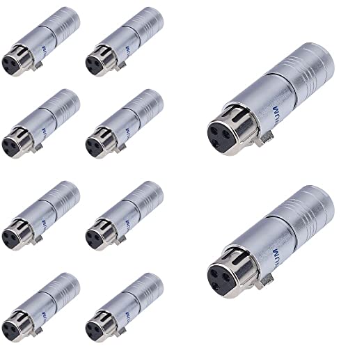 Image of MX 3 Pin XLR Microphone pin Pure Copper Nickel Plated for High Conductivity microphone (3-pin microphone female, Pack of 10, Female Connector)