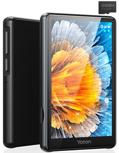 YOTON MP4 Player, with Bluetooth 5.0, 4-inch full Touchscreen MP3 Player with Speakers, Video Playback, E-Books, FM Radio, E-Books, Notepad, 80GB of Memory Included, No Wifi System Support