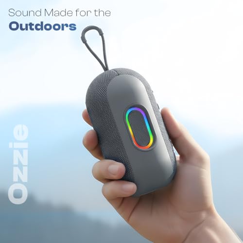 Image of LAPCARE Ozzie 10W Bluetooth Speaker with RGB Lights, TWS Stereo Sound, Dual Bass Radiators, Bluetooth 5.3, 8H Playtime, Portable Wireless Speaker with AUX & USB Support, Made in India - Grey