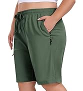 MoFiz Women's Plus Size Hiking Cargo Shorts Quick Dry Golf Active Shorts Lightweight Summer Short...