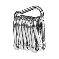 10er Karabinerhaken Edelstahl Set, LISOPO Karabiner Edelstahl 304 Klein 40mm x 4mm mit Schnappverschluss belastbar Karabinerhaken Premium-Qualitätsstahl für alle Zughilfen und Griffe mit Einer Öse