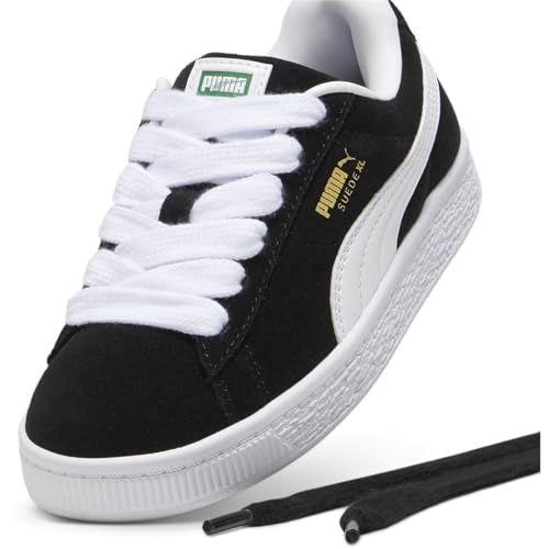 Puma Baskets basses en daim pour enfant Taille XL, Noir, 32 EU