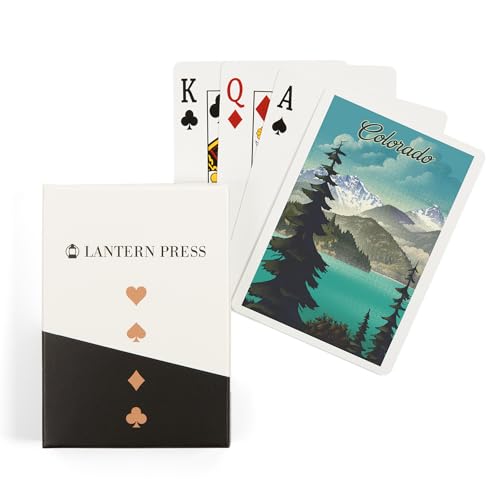 Baraja Poker Colorado con 52 cartas diseño Lago y Montaña