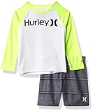 Picture of Hurley Boys' Swim Suit 2-Piece Outfit Set, Black/Yellow, 24M