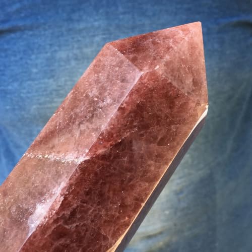 Piedra de fresa en obelisco de cuarzo de 1500g para canalizar calma en tu estudio 5