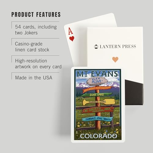 Baraja de 52 cartas tamaño póker Mt. Evans Colorado miniatura 3