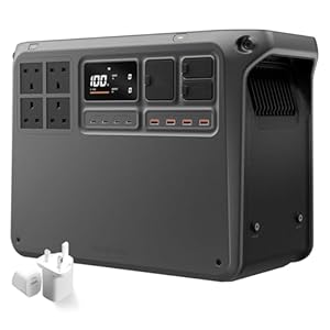 DJI Power 2000 Portable Power Station, 3000W Stable Output Solar Generator 2048Wh LFP LiFePO4 Battery, 45m Ultra-Fast Charging Off-Grid Electric Generator for Home Backup Outdoors RV Camping+35W Plug