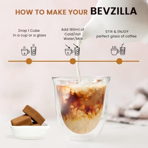 Image of Bevzilla 20 Irish Cream Instant Coffee Cubes |Made with Date Palm Jaggery & Arabica Beans | Zero Refined Sugar | Real Ingredients, No Preservatives | Perfect for Hot & Cold Coffee