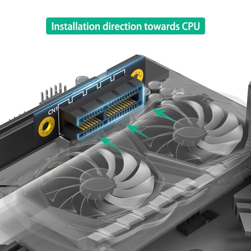 PCI-e 1X 3.0 90 Degree Reverse Male to Female Riser Card for 1U Server (Installation Direction Towards CPU) (Height: 20cm) - Thumbnail 6
