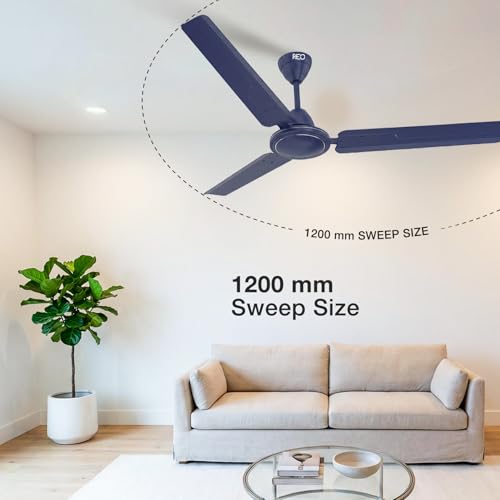 Image of Havells REO Vaayu 1200 mm ES Ceiling Fan | High Speed, High Air Delivery | Strong & Powerful, Air Delivery: 220CMM| RPM: 370| 2 Year Warranty | (Pack of 1, Matt Blue)