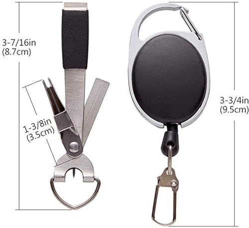 OKBY Fly Fishing Quick Knot Tool Stainless Steel Fishing Knot Tying Tools Fishing Line Clipper Cutter Nipper Tackle with Retractor Combo Black - Image 8