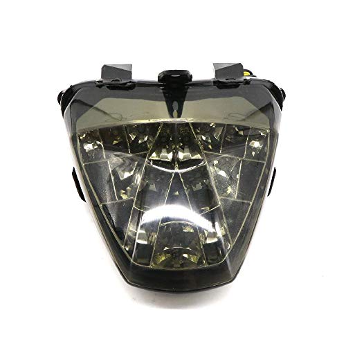 Image of MZS Motorcycle Tail Light for CBR250R 11-13, CB300F 15-18, CBR300R 15-22 | LED Integrated Rear Turn Signal Blinker Running Brake Taillight, Waterproof Dustproof Smoke Lens, Amber Red Dual Color Lamp