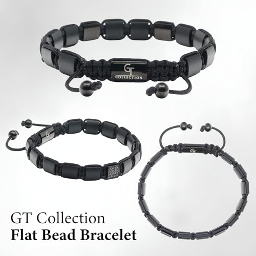 Flat Bead Bracelet, Gemstone Adjustable Bracelets for Men4