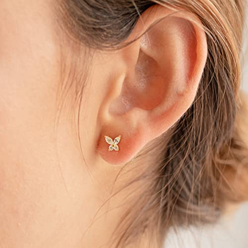 Image of Freekiss 3 Pairs Gold Hoop Earrings Set: Dainty Stud Earrings Trendy Small 14K Gold Plated Hypoallergenic Dangle Cartilage Huggie Hoop Earrings for Women Gold Jewelry for Women Gifts