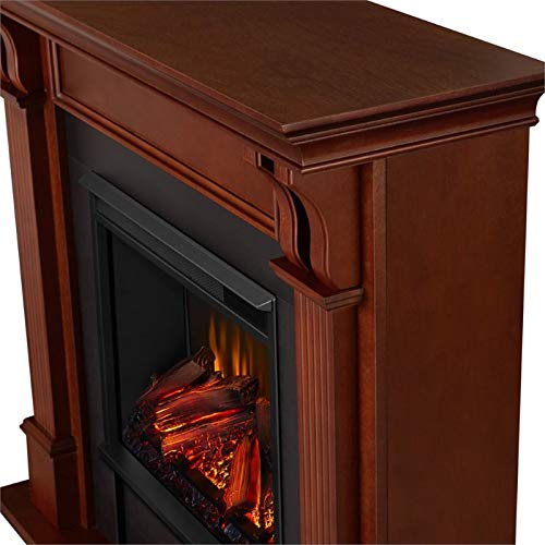 Bowery Hill Traditional Solid Wood Surround Heater Electric Fireplace With Remote Control, Adjustable Led Flame, 1500W In Mahogany #TOP4