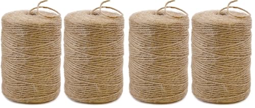 Image of 2Pack 2mm Natural Jute Twine String 1600 Feet Long Twine String for Crafting Gardening Gift Wrapping Macrame DIY Home Decor (Brown-800Feet /Roll) (Pack of 2)