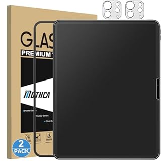 Mothca 2 Pack Matte Glass Screen Protector for iPad Pro 13-inch M5 2025 / M4 2024 + 2 Pack Camera Lens Protector with Installation Frame, Anti-Glare & Anti-Fingerprint Tempered Glass, Smooth as Silk