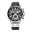 Black Dial - Silver Case - Black Leather Strap
